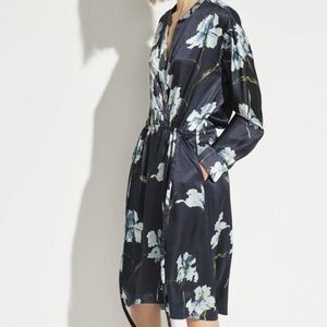 Vince Iris Floral Satin ‘Wrap’ Dress. Elegant dress for work, date dress size XL